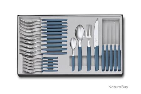 Victorinox Swiss Modern 6.9093.12W.12, 12-piece cutlery set with steak knife,  black