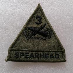 Patch armee us 3RD ARMORED DIVISION SPEARHEAD kaki ORIGINAL
