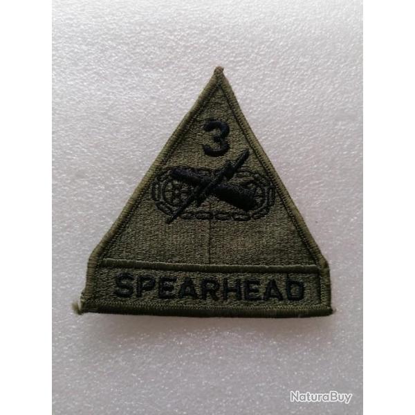 Patch armee us 3RD ARMORED DIVISION SPEARHEAD kaki ORIGINAL