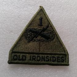 Patch armee us 1st ARMORED DIVISION OLD IRONSIDES kaki ORIGINAL