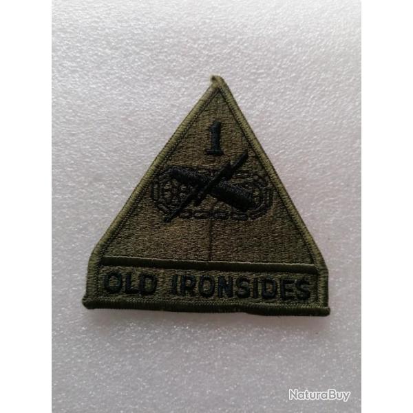 Patch armee us 1st ARMORED DIVISION OLD IRONSIDES kaki ORIGINAL