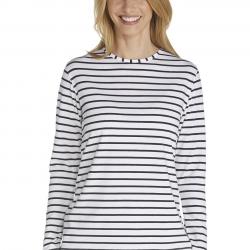 ZnO UV T-shirt Manches Longues Femme- navy/white stripe 46 (XXL)
