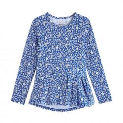 T Shirt anti UV pour les fille - Manches longues - Aphelion T - True Blue Floral Bleu 128/134 cm
