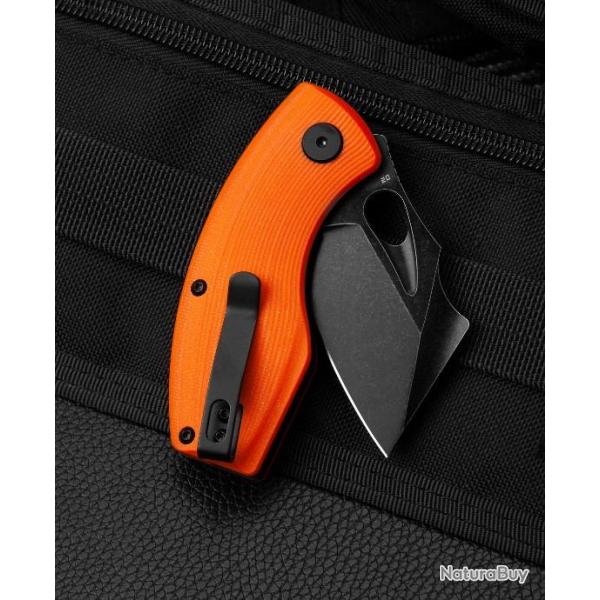 Couteau Bestech Lizard Orange Lame Acier D2 Black Manche G10 IKBS Linerlock Clip BTKG39D