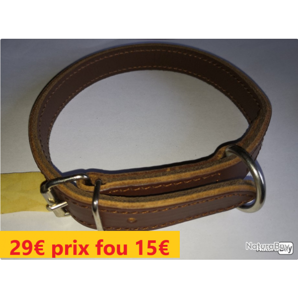 collier en cuir doubl gras 52 cms belle qualit              15158