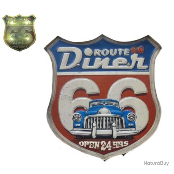 Enseigne vintage 3D  Led /  Route 66 Diner
