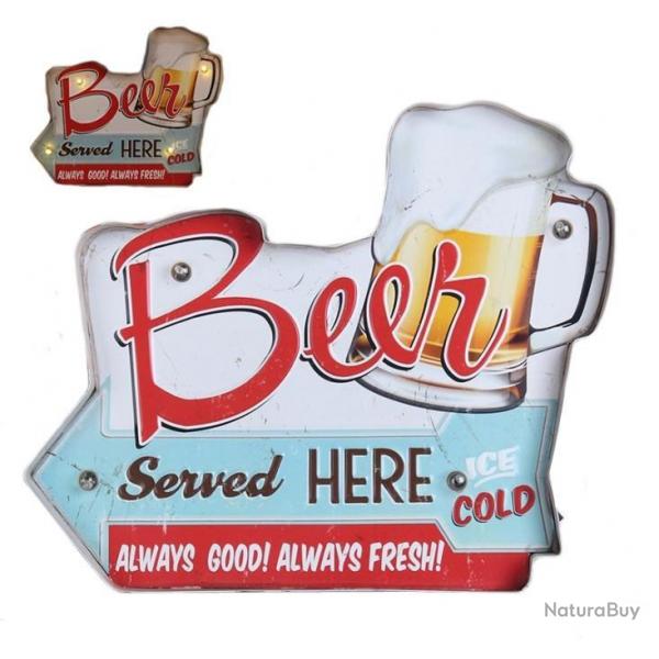 Enseigne vintage 3D  Led / Beer  offrir