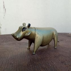 Scuplture art Africaine ancienne bronze hippopotame