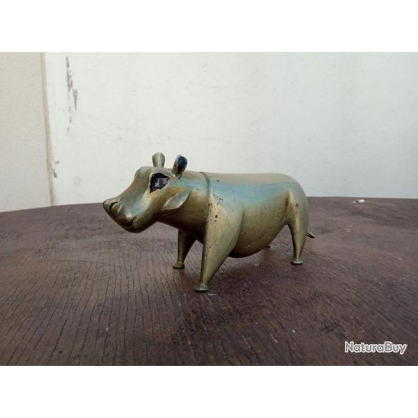 Scuplture art Africaine ancienne bronze hippopotame