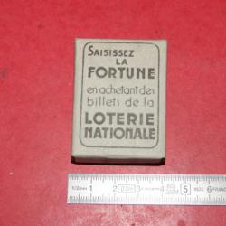boite allumettes NEUVE années 40 collection LOTERIE NATIONALE - VENDU PAR JEPERCUTE (D20D79)