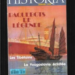 paquebots de légende, la yougoslavie éclatée, les tibétains, rabelais  historia 541 janvier 1992