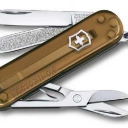 0.6223.T55G Couteau suisse Victorinox Classic SD translucide manche 58 mm Chocolate Fudge