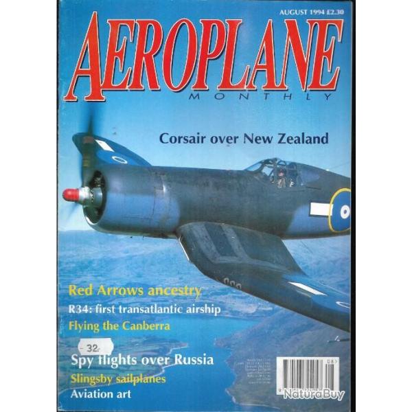 revue aroplane 1994, dirigeable r-34, corsair, wapiti , red arrow, canberra , planeurs