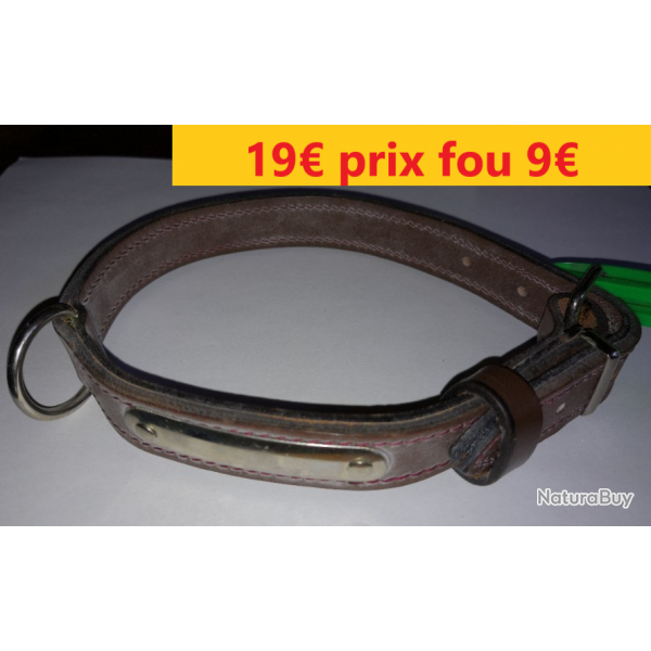 collier cuir doubl marron fonc  45 cm        5320