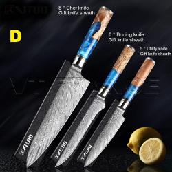 Couteau Cuisine Pro Lame Damas Japon 67 Couches, Modele: D