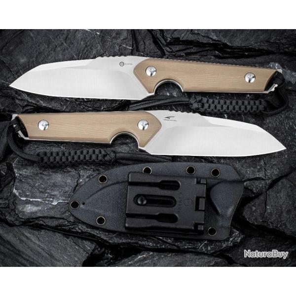 Couteau CIVIVI Kepler Tan Lame Acier 9CR18MoV Manche G10 Etui Kydex CIVC2109B