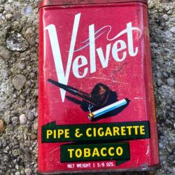 boite tabac vide Velvet US ww1 ww2 militaria. us pipe tobacco CIGARETTE