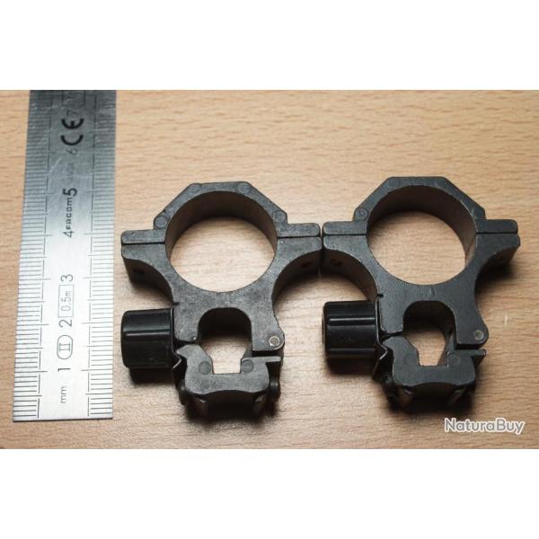 Colliers mdium see-tru pour montage lunette de corps de 22 mm sur rail de 8 mm