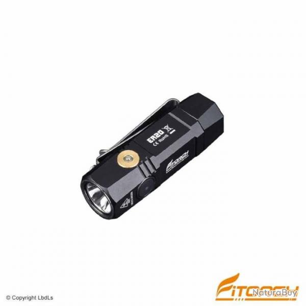 Fitorch ER20 noire recharge magntique - 1000 Lumens - 7 cm - 1 accus 16340