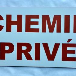 Panneau "CHEMIN PRIVÉ" format 150 x 300 mm fond BLANC