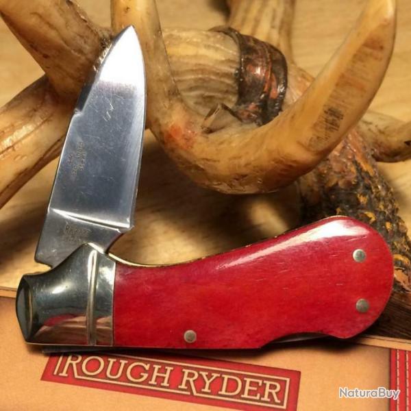 Couteau Canif Rough Rider Cub Red Bone Lame Acier 440 Manche Os Lockback RR2227