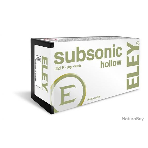 Cartouches Eley Subsonic Hollow point cal .22LR