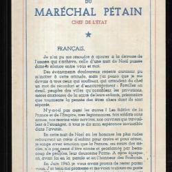 message de noel du maréchal pétain décembre 1942