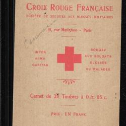 croix rouge française société de secours aux blessés militaires, carnet de 20 timbres à 0 fr.05 cts