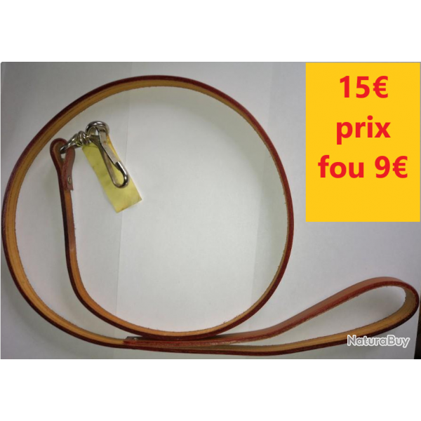 LAISSE CUIR MARRON CLAIR  1.05 M  largeur 0.10 cm         6125/10