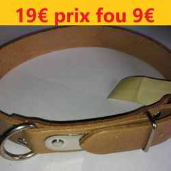 COLLIER CUIR MARRON CLAIR  49 CM largeur 2.5 cm    14955JS1