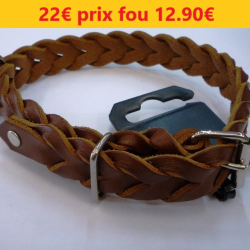 Collier SELLERIE CANINE VENDEENNE Cuir Tressé 60 cm    21438