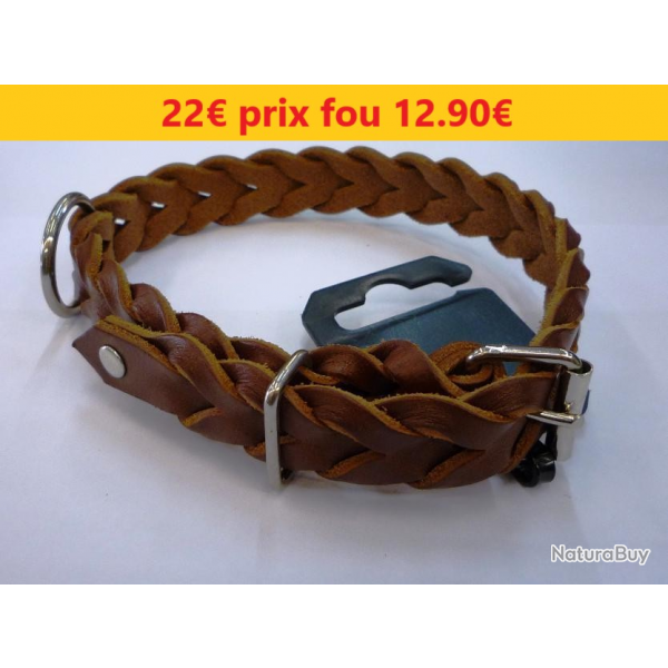 Collier SELLERIE CANINE VENDEENNE Cuir Tress 60 cm    21438