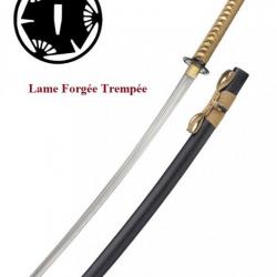 KATANA  noir mat Foirgé  Lame Trempé à offrir