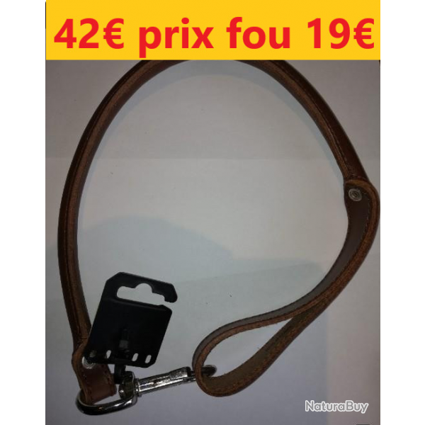 LAISSE RONDE CUIR GRAS 70CM FABRICATION FRANCAISE  1.5   21411-1