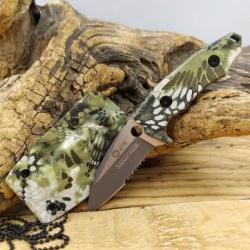 Couteau K25 G10 vert camouflage Lame 7 cm Manche en G10 Etui Kydex Green Phyton 32466070