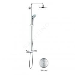 Colonne de douche avec mitigeur thermostatique chromé tête de douche 180 mm Euphoria System 180 Groh