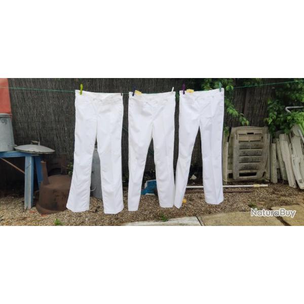 3 Pantalons de la Marine Blanc " Toulon "