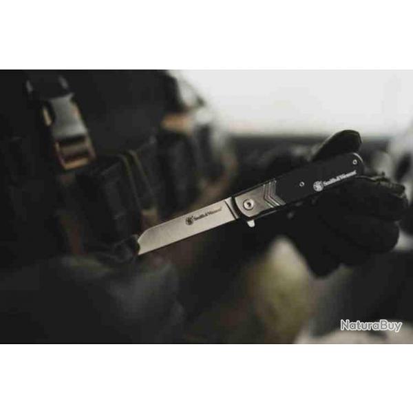 Couteau Executive Barlow Smith&Wesson A/O Lame Acier 8Cr13MoV Manche G10 SW1147094