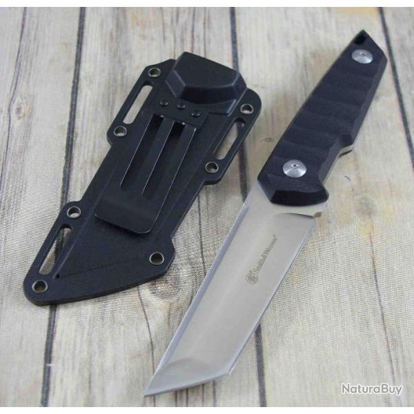 Couteau Tactical Smith&Wesson 24/7 Tanto Lame 8Cr13MoV Manche G10 Etui Nylon SW1147099