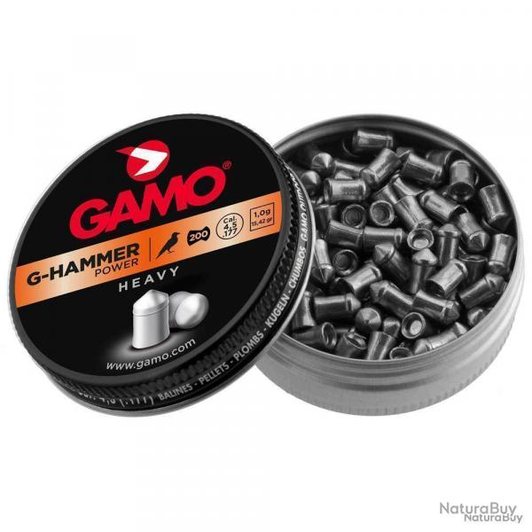 Bote de 200 Plombs lourds tte pointue Gamo G-hammer calibre 4.5 mm
