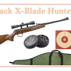 Pack Carabine 19,5J X-BLADE HUNTER cal.4,5 mm + 100 Cibles + 500 Plombs + fourreau + lunette