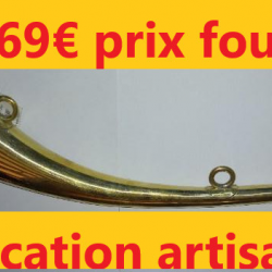 corne plate laiton 35 cm cintrée "fabrication artisanale"  son pur et fort         ref18