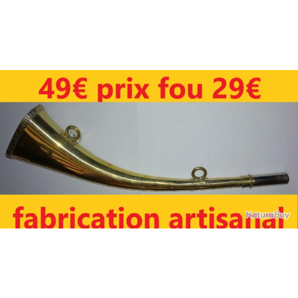 corne plate laiton 26 cm cintre "fabrication artisanale"  son AIGU et fort         ref26-1