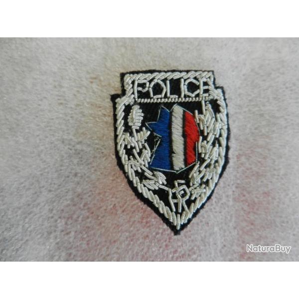 ancien insigne badge tissu - Police Nationale - pour kpi - brod cannetille