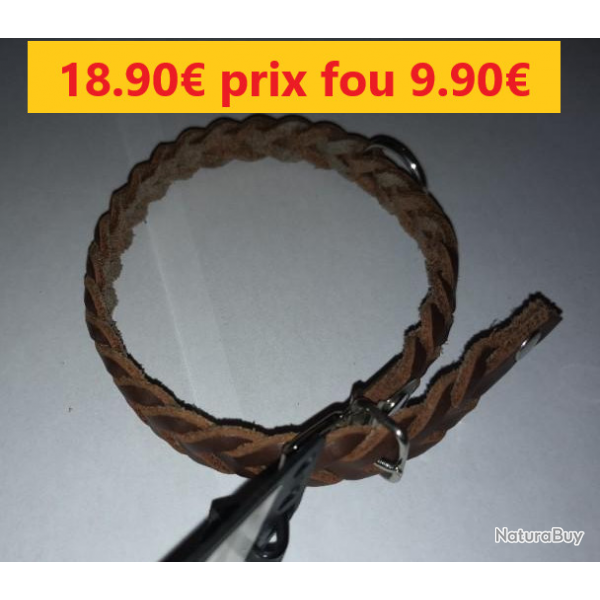 collier CUIR TRESS sellerie vendenne 38 cm 1 cm     21434U2