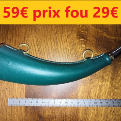 corne d'appel laiton recouvert cuir 25 cm    son moyen   cuivert