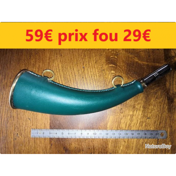 corne d'appel laiton recouvert cuir 25 cm    son moyen   cuivert