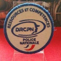 Insigne tissus Police Nationale DRCPN Ressources et compétences-80 mm - vel/cro