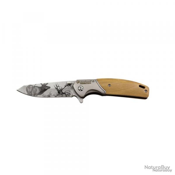Couteau de chasse pliant Stepland grav cerf