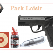 Pack Airsoft - Pistolet Steyr M9-A1 + Housse + Laser + Cible + Lunette +  Billes
